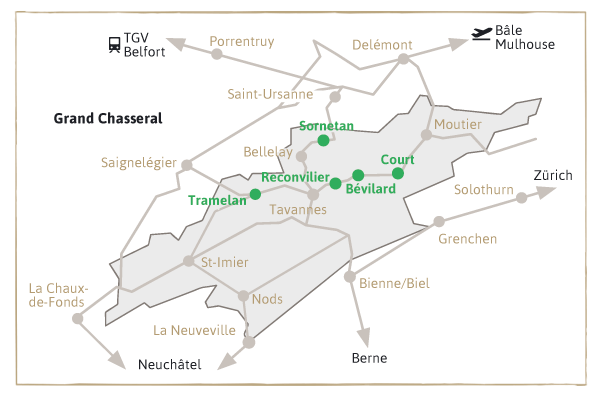 Map Arc Jurassien détaillée